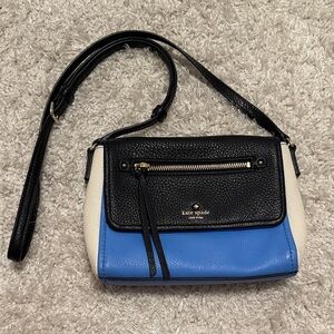 Kate Spade Tricolor Crossbody Bag in Black, Blue, and White